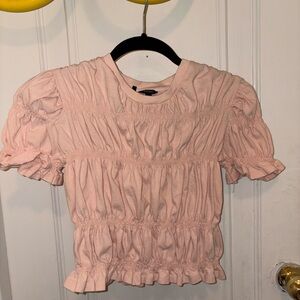 Vintage inspired Blush Ruffled Blouse
